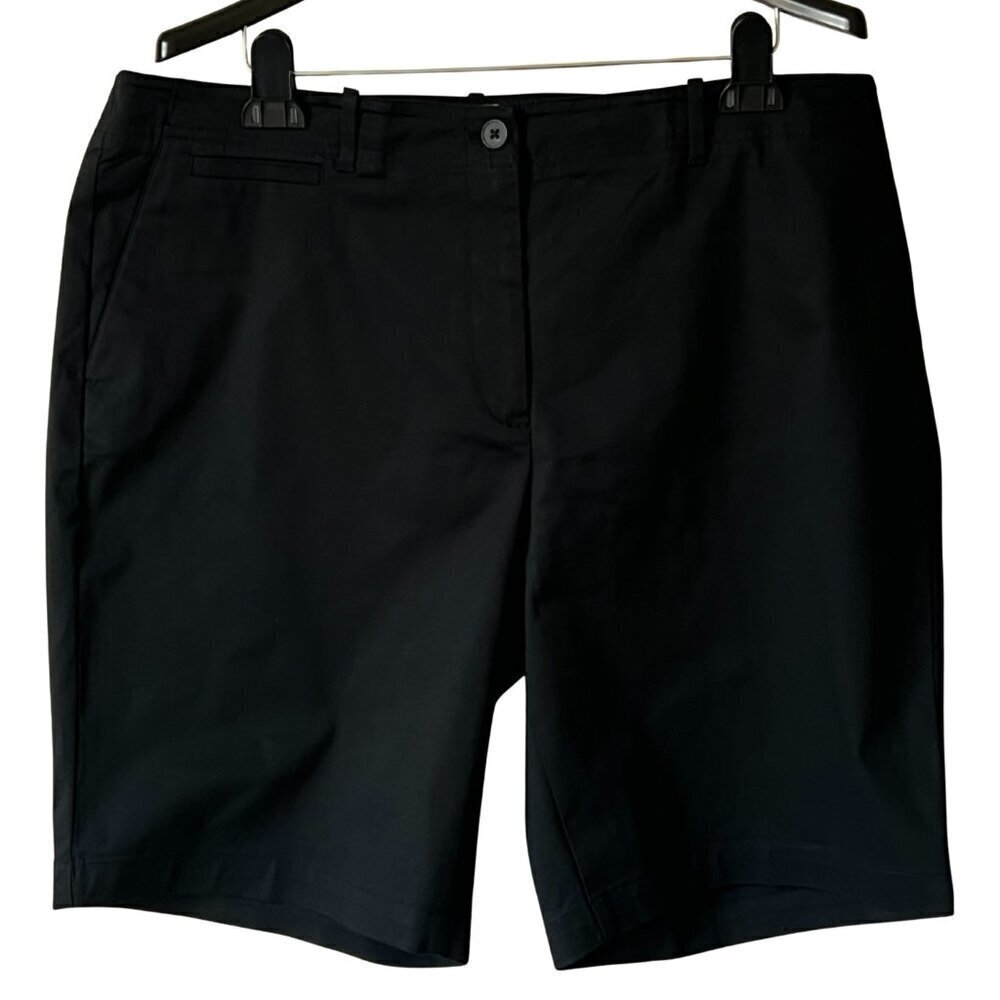 Talbots Woman's Chino Flat Front Shorts, Black, 18W